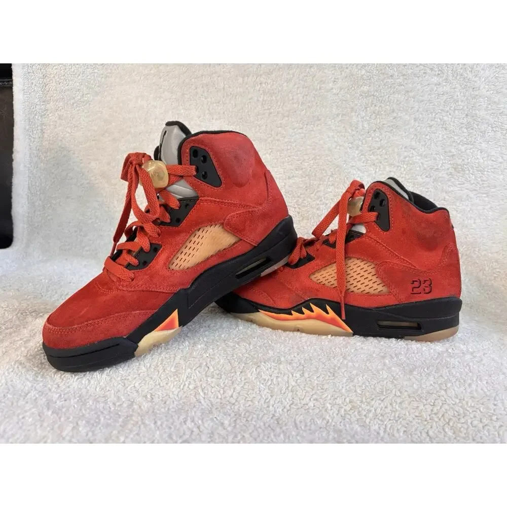 Nike Air Jordan 5 Retro Raging Bull Toro Bravo Red Black 440888-600 GS Size 6Y